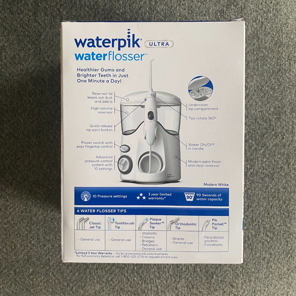 Waterpik Ultra Water Flosser WP-100W with 6 Tips - BRAND NEW - Picture 2 of 14